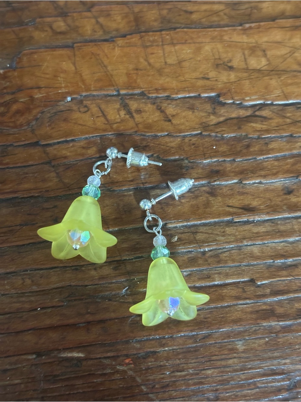 Yellow Flower Dangle Earrings for Kids - Cute Floral Accessory
